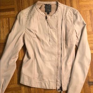 Millennial Pink Real leather jacket
